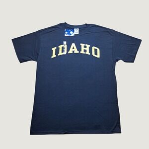 New Agenda Idaho T-Shirt Mens L Navy Blue New Collegiate Graphic Cotton‎ Tee